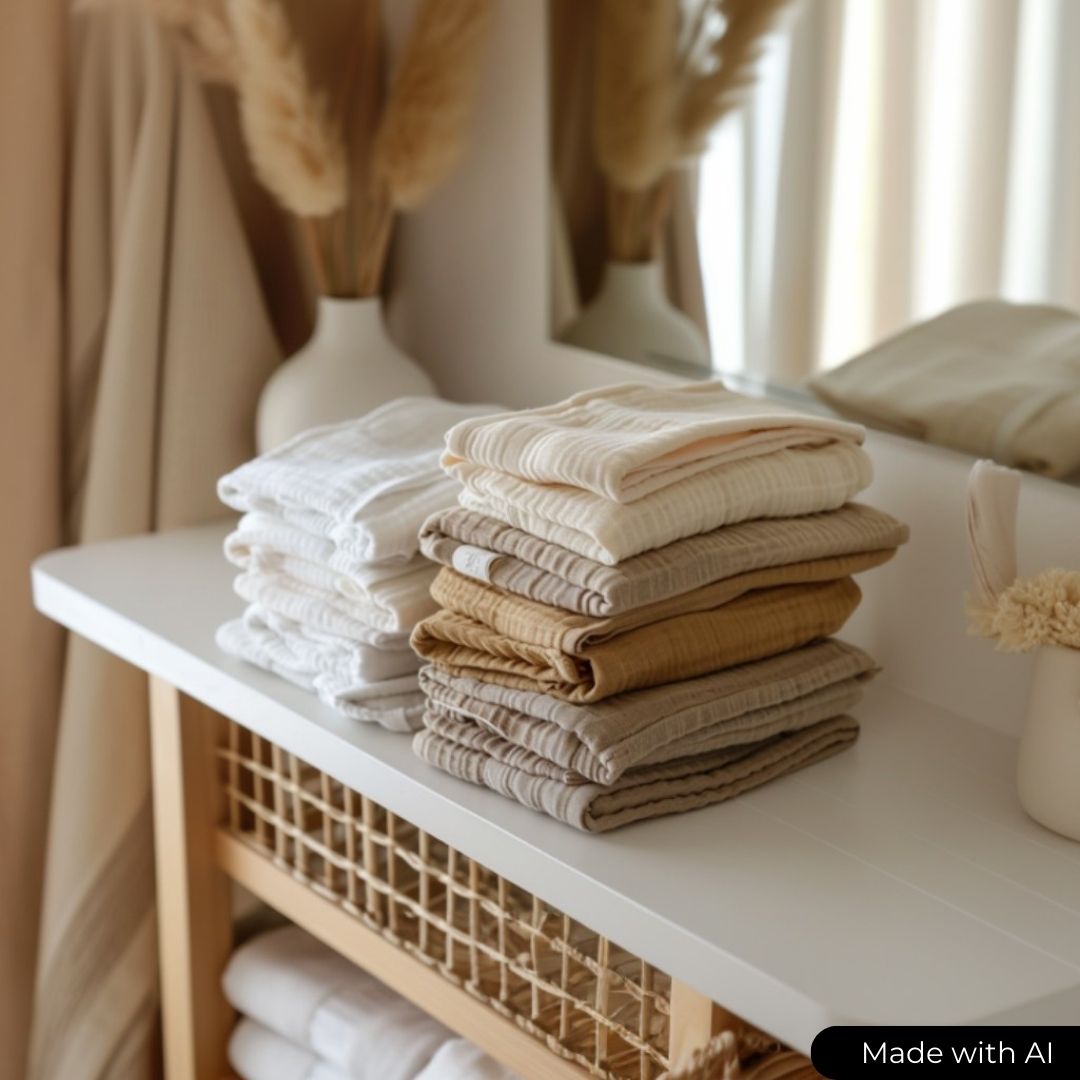 SANDFÄRGAD DOUBLE GAUZE EKOLOGISK MUSLIN – MJUK & ANDNINGSBAR