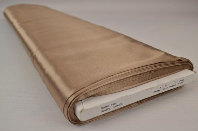 BEIGE SATIN TYG – LÄTT & GLANSIGT