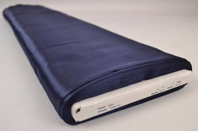 NAVY SATIN TYG – LÄTT & GLANSIGT