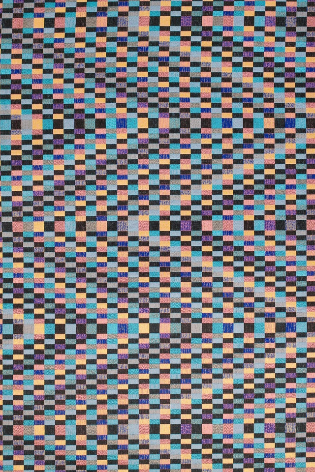 PASTEL KONFETTI-TERN PÅ SORT BARCELONA JACQUARD DEKORATIONSSTOF – KONFETTI-TERN