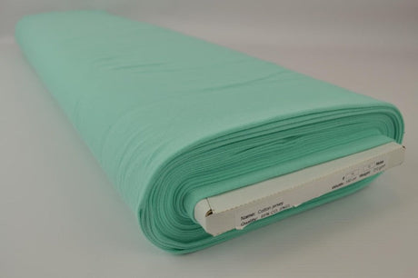 MINTGRÖN BOMULLSJERSEY – NATURLIG, ANDNINGSBAR & STRETCHBAR