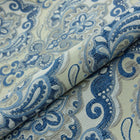 KOBOLTBLÅ PAISLEY PÅ CREME BOMBAJ JACQUARD MØBELSTOF