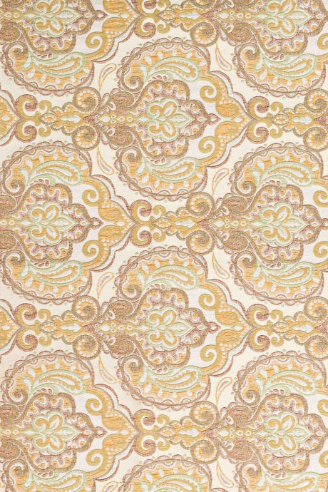 OCKRAGUL PAISLEY PÅ SAND BOMBAJ JACQUARD MÖBELTYG – PAISLEY-MÖNSTER