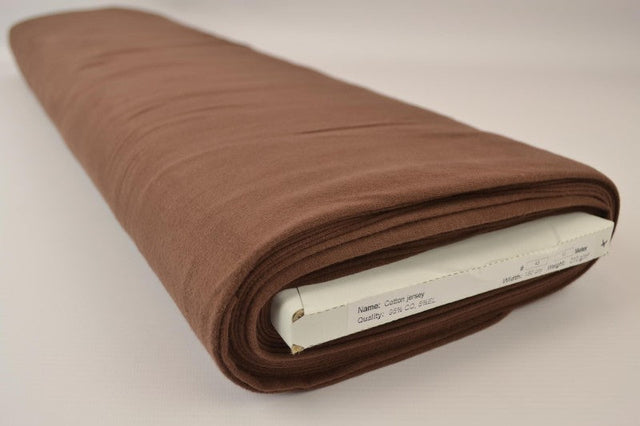 BRUN BOMULLSJERSEY – NATURLIG, ANDNINGSBAR & STRETCHIG