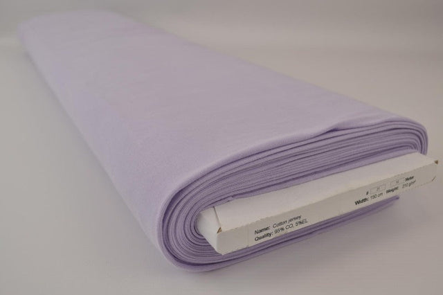 LAVENDEL BOMULLSJERSEY – NATURLIG, ANDNINGSBAR & STRETCHBAR