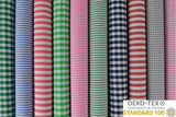 RÖD 6,5 MM GINGHAM RÄNDER – OEKO-TEX BOMULL, LÄTT & ANDNINGSBART