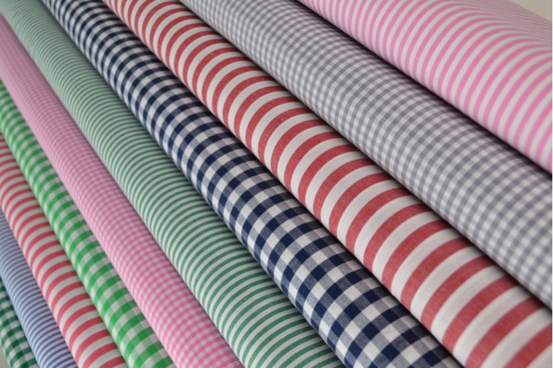 BLÅ 6,5 MM GINGHAM RÄNDER – OEKO-TEX BOMULL, LÄTT & ANDNINGSBART