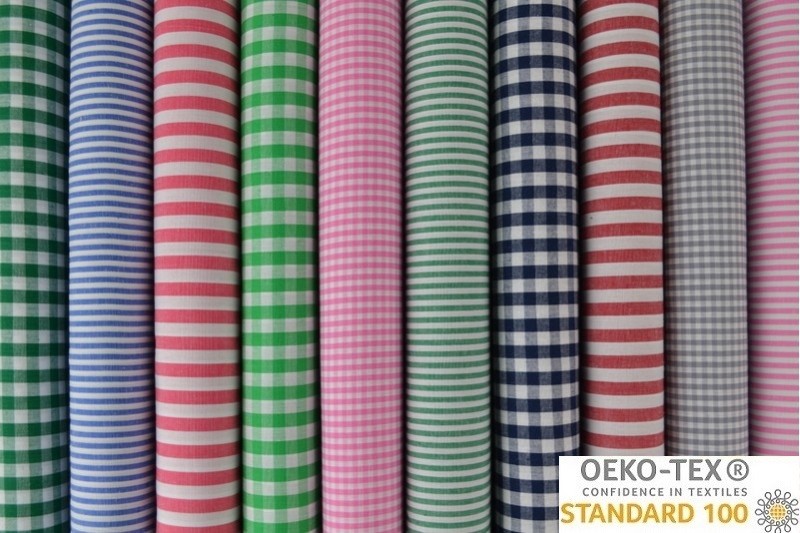 GRÅ 6,5 MM GINGHAM RUTOR – OEKO-TEX BOMULL, LÄTT & ANDNINGSBART