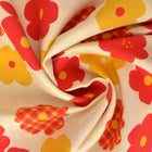 HVID BOMULLSPOPLIN MED RETRO BLOMSTERTRYCK