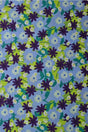 LYSEBLÅ BOMULDSPOPLIN MED BLOMSTERPRINT – LILLA & GRØN