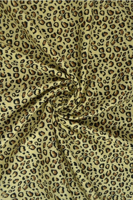 OLIVEN BOMULDSPOPLIN MED LEOPARDPRINT – SORT & BRUN