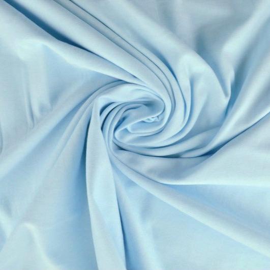 BABYBLÅ BOMULLSJERSEY – NATURLIG, ANDNINGSBAR & STRETCHIG