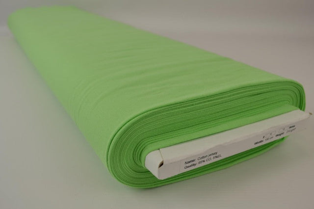 LIMEGRÖN BOMULLSJERSEY – NATURLIG, ANDNINGSBAR & STRETCHIG