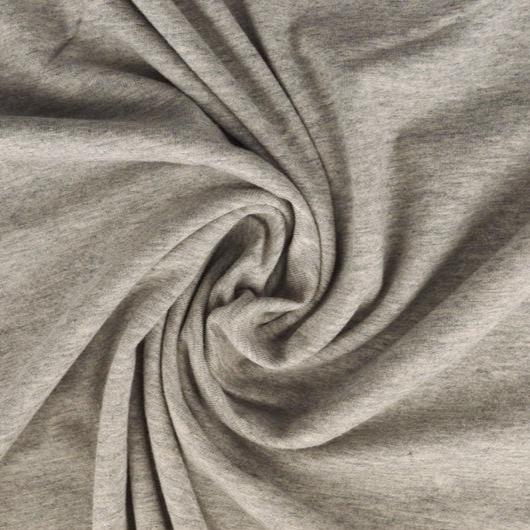 GRÅ MELANGE BOMULDSJERSEY – NATURLIG, ÅNDBAR & STRÆKBAR