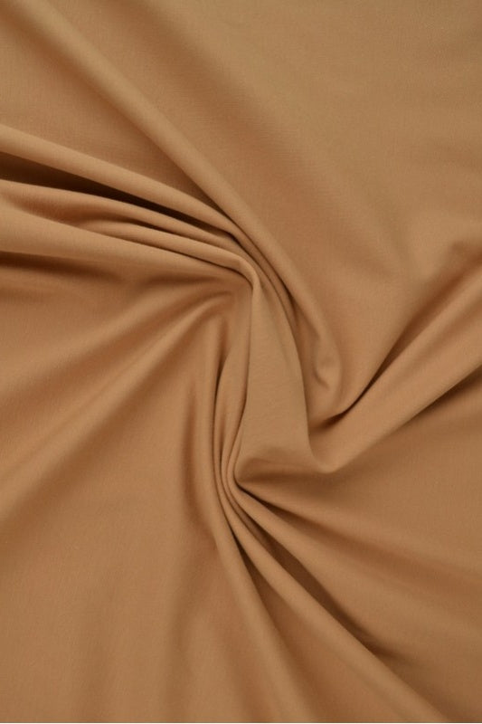 BEIGE BOMULLSJERSEY – NATURLIG, ANDNINGSBAR & STRETCHBAR