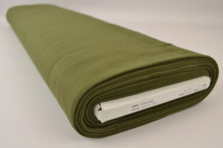 MÖRK MOSSGRÖN BOMULLSJERSEY – NATURLIG, ANDNINGSBAR & STRETCHIG
