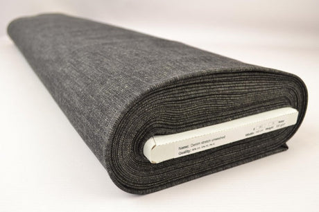 MELLANGRÅ OTVÄTTAT DENIM MED STRETCH – 300 G/M²