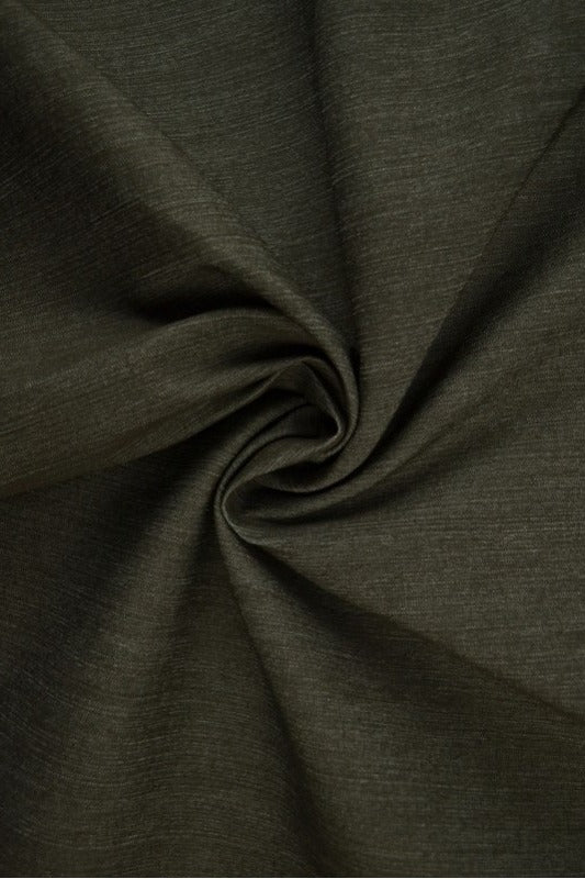 MÖRK OLIV OTVÄTTAT DENIM MED STRETCH – 300 G/M²
