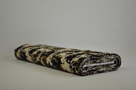 BEIGE OG SORT BOMULD MED BLOMSTERPRINT OG STRÆK