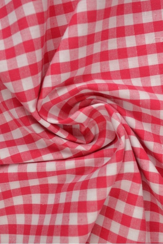 ROSA 6,5 MM GINGHAM RUTOR – OEKO-TEX BOMULL, LÄTT & ANDNINGSBART