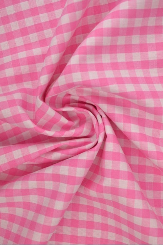 LJUSROSA 6,5 MM GINGHAM RUTOR – OEKO-TEX BOMULL, LÄTT & ANDNINGSBART