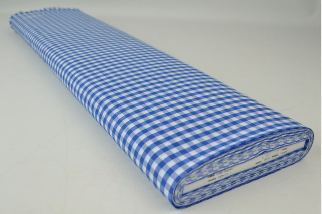 BLÅ 6,5 MM GINGHAM RUTOR – OEKO-TEX BOMULL, LÄTT & ANDNINGSBART