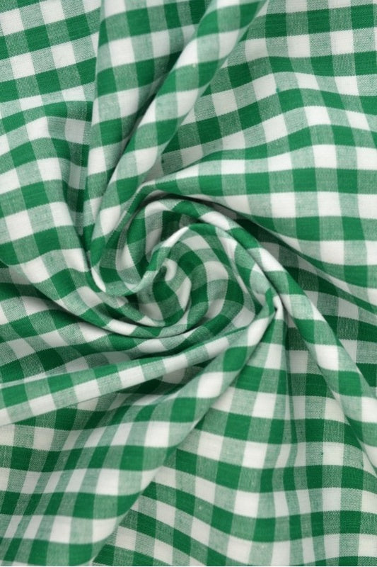 GRÖN 6,5 MM GINGHAM RUTOR – OEKO-TEX BOMULL, LÄTT & ANDNINGSBART