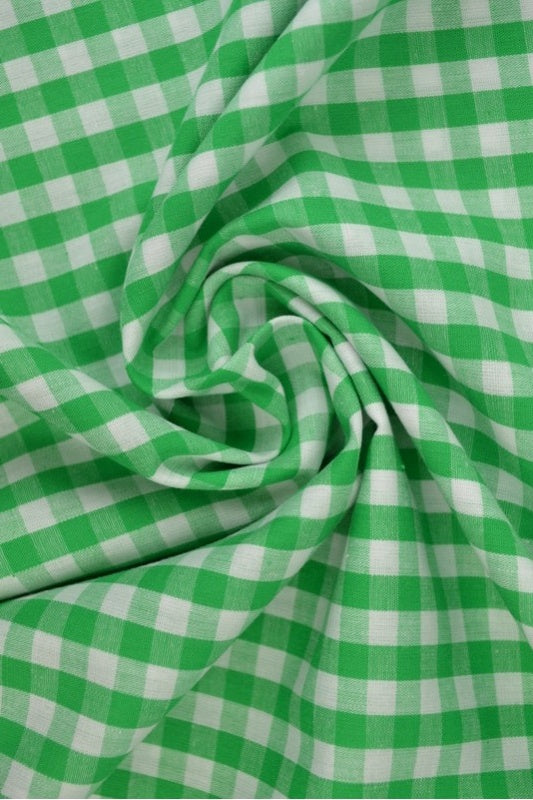 LJUSGRÖN 6,5 MM GINGHAM RUTOR – OEKO-TEX BOMULL, LÄTT & ANDNINGSBART
