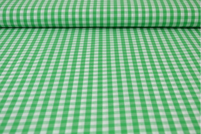 LJUSGRÖN 6,5 MM GINGHAM RUTOR – OEKO-TEX BOMULL, LÄTT & ANDNINGSBART