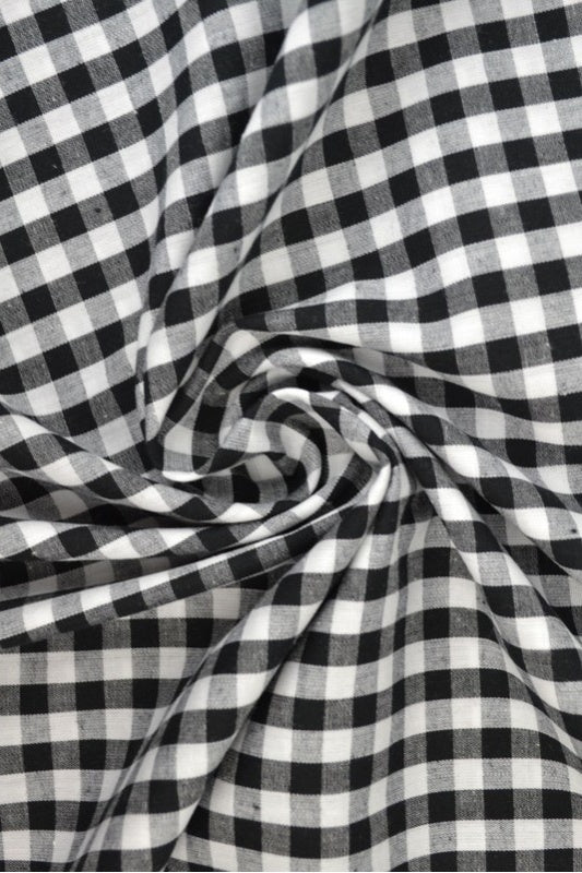 SVART 6,5 MM GINGHAM RUTOR – OEKO-TEX BOMULL, LÄTT & ANDNINGSBART