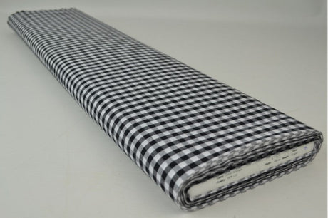 SVART 6,5 MM GINGHAM RUTOR – OEKO-TEX BOMULL, LÄTT & ANDNINGSBART