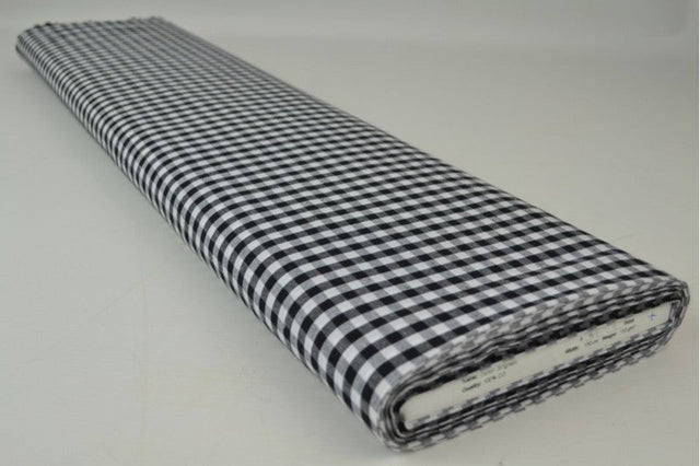 SVART 6,5 MM GINGHAM RUTOR – OEKO-TEX BOMULL, LÄTT & ANDNINGSBART