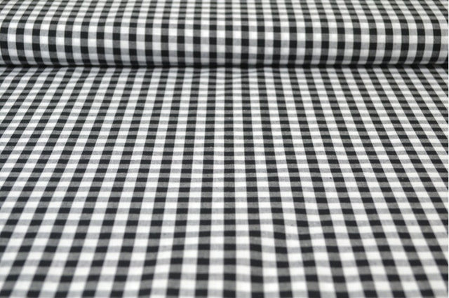 SVART 6,5 MM GINGHAM RUTOR – OEKO-TEX BOMULL, LÄTT & ANDNINGSBART