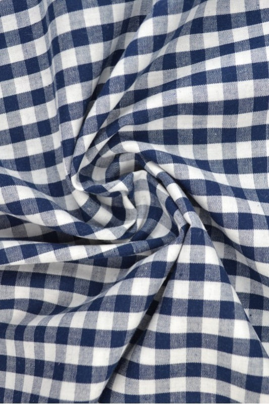 NAVY 6,5 MM GINGHAM RUTOR – OEKO-TEX BOMULL, LÄTT & ANDNINGSBART