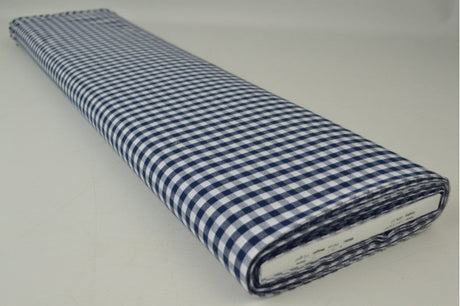 NAVY 6,5 MM GINGHAM RUTOR – OEKO-TEX BOMULL, LÄTT & ANDNINGSBART