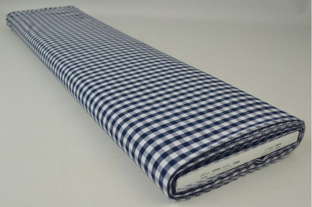 NAVY 6,5 MM GINGHAM RUTOR – OEKO-TEX BOMULL, LÄTT & ANDNINGSBART