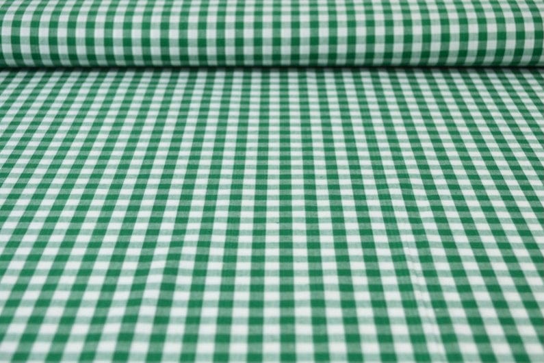 G&M Cotton Gingham Check 6,5 mm 6,5 MM TERNET GINGHAM GRØN