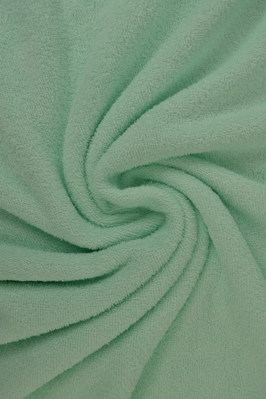 MINTGRÖN DUBBELSIDIG FROTTÉ – ABSORBERANDE HANDDUKSTYG (OEKO-TEX)
