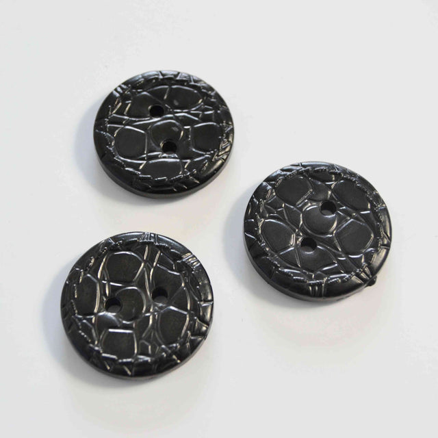 G&M Knapper KNAP 2-HULS SORT MØNSTER 30 MM