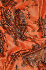 G&M Silke ORANGE SILKE MED FORSKELLIGE MØNSTRE