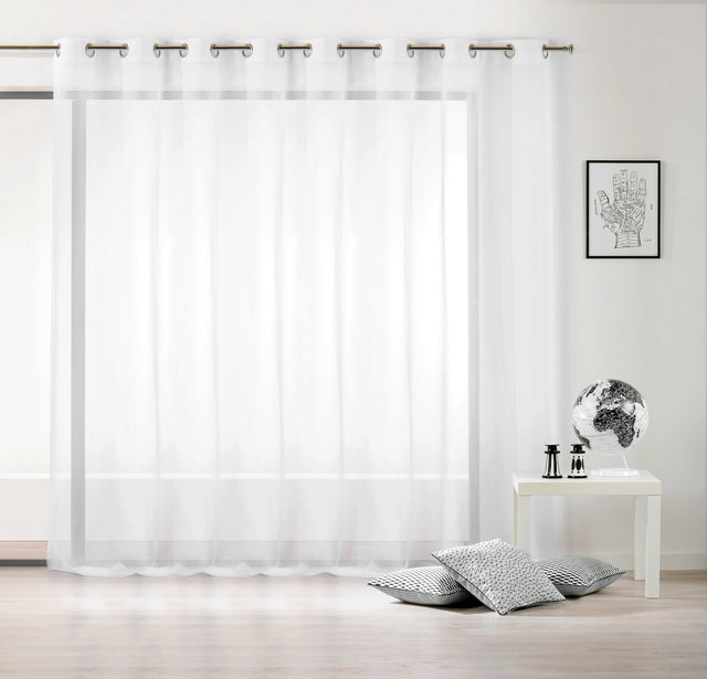 Semi-transparent voile til gardiner — hvid