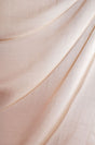Silkeblød semi-transparent gardinvoile — pudderbeige, stofprøve