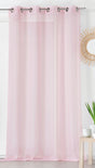 Silkeblød semi-transparent gardinvoile — lys rosa, syet som færdigt gardin