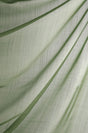 Silkeblød semi-transparent gardinvoile — olivengrøn, stofprøve