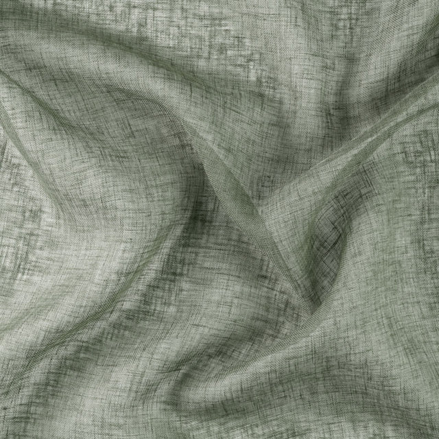 Let hør-voile med naturstruktur — grågrøn, stofprøve