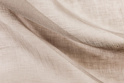 Let gardinvoile i 100% hør — hørbeige, stofprøve
