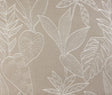 Isolerende jacquard med bladmotiv og fleecebagside — taupe, stofprøve