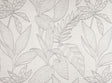 Isolerende jacquard med bladmotiv og fleecebagside — ecru, stofprøve