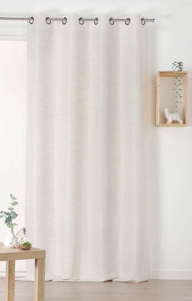 Luftrensende jacquard-gardinstof — ecru, syet som færdigt gardin