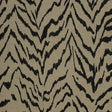 Jacquard gardinstof med tigermønster — taupe & sort, stofprøve